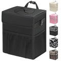 Car Trash Can with Lid, Leakproof Car Trash Bag Hanging Waterproof Automotive Garbage Can with Storage Pockets Mini Vehicle Trash Bin for Back/Front Seat(Black,3 Gallon)