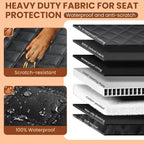 A-Pce Dog Truck Seat Cover for Back Seat, Hard Bottom Dog Hammock for Car, Waterproof Seat Protector, Dual use in Summer and Winter, Universal XL Size Fits for Crew Cab Truck/SUV, Black