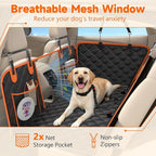 Elufa Hard Bottom Dog Car Seat Cover for Back Seat, 52" Back Seat Extender for Dogs, Waterproof Nonslip Dog Hammock with Flat Platform, Supports up to 500 lbs, Fits Cars, SUVs & Trucks