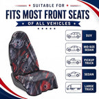 Car Seat Towel Cover for Front Seats, 1Pc Sweat Absorbent Car Seat Protector with Non-Slip Backing, Waterproof Towel Car Seat Covers for Runners, Gym, Swimming, Beach, Pets, Cyber Motion