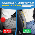 Lumbar Support Pillow for Car, Car Seat Back Support for Driving | Memory Foam Car Lumbar Support for Driving, Car Back Cushion, Adjustable Straps, Lower Back Pillow, Breathable 4D Mesh, Gray