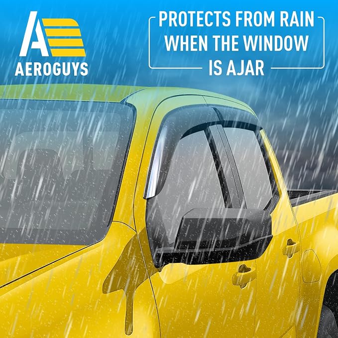 Extra Durable Window Deflectors Tape-On Window Visors Rain Guards Fit for Chevy Colorado 2023-2026 Crew Cab, Sun Visors, Wind Vent for Shades, Exterior Car Accessories - 4 pcs. AG0953