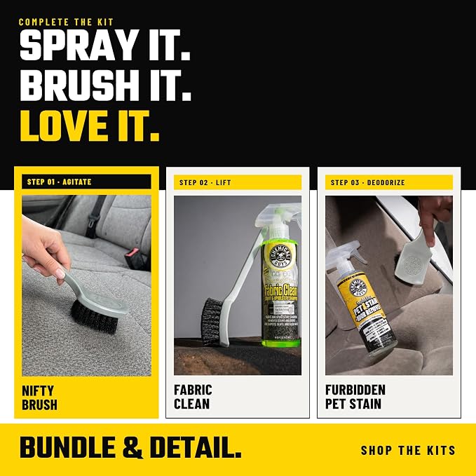 The Nifty Interior Detailing Brush 2 Pack, Soft Bristle Cleaning Tool for Car Vents, Dashboards, Steering Wheels, Door Panels, Cup Holders, Auto Interior Detail Brush Set - Grey