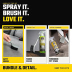 The Nifty Interior Detailing Brush, Synthetic Bristle Scrub Tool for Car Carpet Floor Mats Upholstery Trunk Liners, Auto Cabin Cleaning Brush with Ergonomic Short Handle - Grey