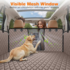 4 in 1 Dog Car Seat Cover for Back Seat, Waterproof Dog Hammock with Mesh Window and Side Flap Pet Car Seat Protector Dogs Backseat Cover for Cars, SUVs & Mid-Size Trucks