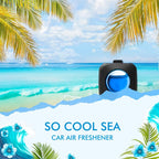 Car Air Fresheners, Ocean, 6-Pack, 4ml Each, Car Fresheners for Women Men, Long Lasting Air Freshener for Car Vent Clips, Car Refresher
