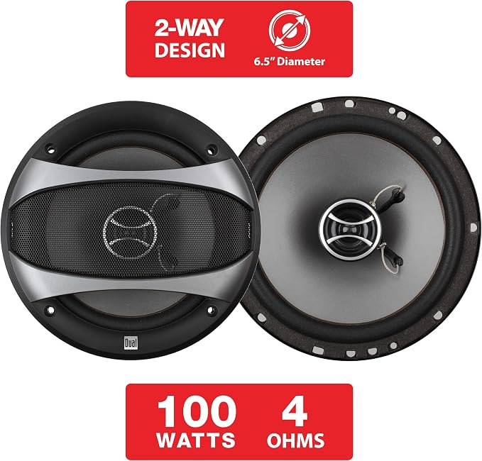 D65SP 2-Way 6.5 inch Car Audio Speakers Pair with 200 Watt Peak Power | 100 Watts per Speaker | 1 inch Mylar Balanced Dome Tweeter