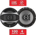 D65SP 2-Way 6.5 inch Car Audio Speakers Pair with 200 Watt Peak Power | 100 Watts per Speaker | 1 inch Mylar Balanced Dome Tweeter