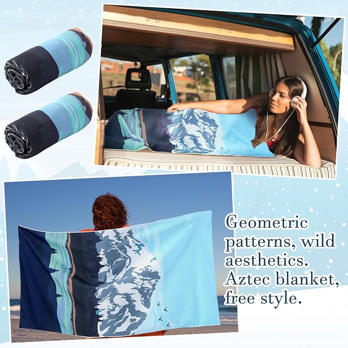 2 Pack Car Seat Towel Covers Athletic Running Towel Performance Microfiber Post Workout Sweat Washable Cover Non Slip for Seat Outdoor Sport (Glacier)