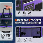63L Car Trunk Organizer for SUVs & Small/Midsize Cars - Fluorescent Design, Waterproof, Collapsible with Adjustable Straps (Purple-M004)