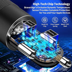 [Apple MFi Certified] iPhone Car Charger Fast Charging, 4.8A USB Power Cigarette Lighter Car Carplay Charger Adapter with 6FT Coiled Lightning Cable for iPhone 14 13 12 11 XS XR X 8 SE iPad