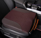 Car Seat Cushion – Memory Foam Pad for Driving Comfort – Boosts Height and Relieves Coccyx & Lower Back Pain – Car, Truck, Office Chair (Leather & 4D Mesh Brown)