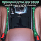Green Car Seat Gap Filler, Set of 2 Handmade Crystal Rhinestone Diamond Car Gap Filler Green Bling Car Accessories for Women(Dark Green)