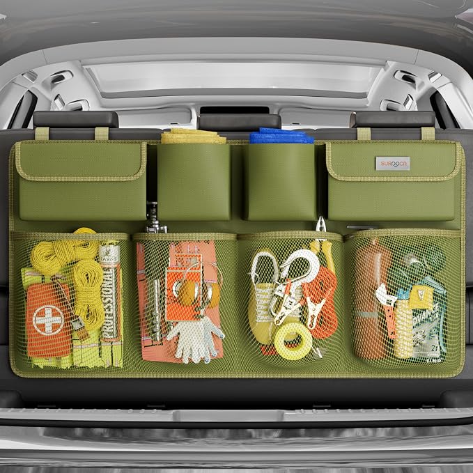 Car Trunk Organizer, LARGE CAPACITY(43 x 19 in) Car Storage Bag with 8 Pockets, 7X Upgraded Trunk Storage Organizer for Car, SUV, Truck, MPV