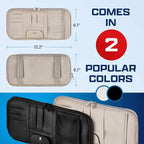 Car Sun Visor Organizer – Car, SUV, Truck Interior Accessories - Magnetic Glasses Holder & Full Length Horizontal Pockets, Allows Safe Driving - 12.2 X 6.1 In, Beige