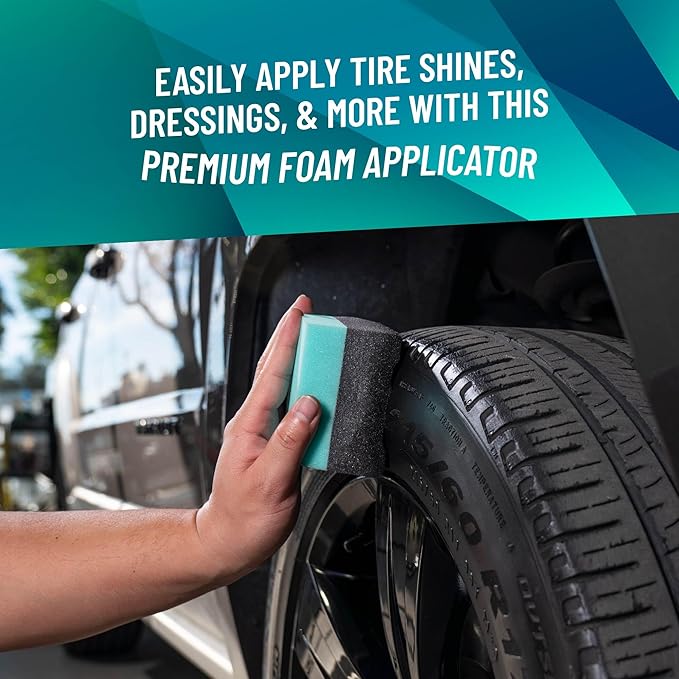 Wonder Wave Durafoam Tire Shine Applicator Pads - Foam Pads for Applying Tire Dressings, Protectants, Wax, Polish and Car Detailer Products for Trucks and SUVs -, 2 Count (Pack of 4)