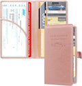 Car Registration and Insurance Holder, Leather Car Glove Box Organizer, Cool Car Accessories for ID, Driver's License Cards & Essential Document, Men&Women, Rose Gold