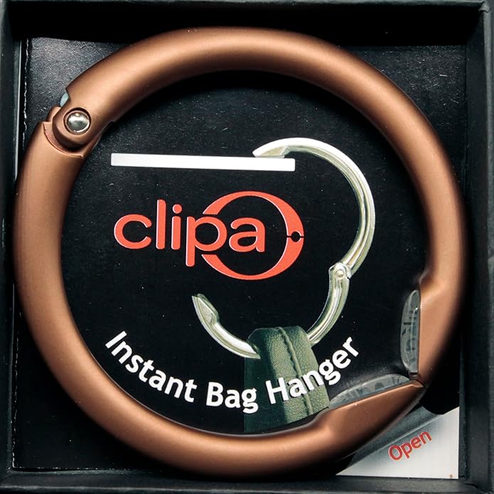 Bag Hanger Collection, The Ring that Opens into a Hook, Auto Closes | Holds 15 kg, Needs only 10mm to Hang a Hand Bag, Easy to Use with One Hand, The Instant Bag Hanger, 3 yr Warranty