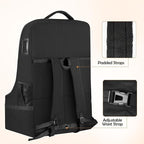Padded Car Seat Travel Bag for Airplane, Gate Check Carseat Backpack for Air Travel, Baby Travel Essentials for Flying, Car Seat Stroage Cover Bag (All Black)