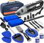 21PCS Car Detailing Kit Interior Cleaner - with Handheld Car Vacuum, Windshield Cleaning Tool, Detailing Brushes, Car Cleaning Supplies Kit for Women Men (Blue)