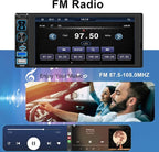 Single DIN Car Stereo Radio with Wireless Apple CarPlay & Android Auto, 6.8" IPS 1280x600 Touchscreen, Car Bluetooth 5.2, FM Radio, Backup Camera, Dual USB, EQ Audio, 180W Subwoofer Car Audio Receiver