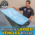 Woolly Mammoth Large Microfiber Drying Towel - 36 x 25 Inch Blue, Ultra Plush Super Absorbent Car Drying Towel for Cars, Trucks, SUVs, Motorcycles, RVs, and Auto Detailing
