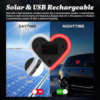 Upgrade Car Light LED Ambient Lights Heart Solar Lights Solar-Powered Heart-Shaped Neon Lights for Car Window Decorative 5 Modes Interior Outdoor Decor (Red)
