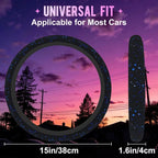 Blue Glitter Stars Steering Wheel Cover for Women Men Neoprene Breathable Starry Sky Wheel Cover Protector Anti-Slip Car Accessories Universal 15 Inch Fit for Cars Trucks Vehicles