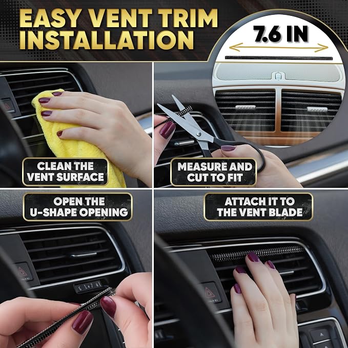Black Bling Car Accessories Set - 27 Pieces Car Interior Kit with Rhinestone Steering Wheel Cover, Diamond License Plate Frame, Phone Holder, Coaster & Hook, Great Gift for Drivers