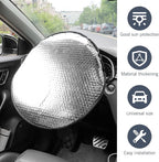 Car Steering Wheel Sun Shade, Steering Wheel Cover, Sun Heat Shield Anti-Heat Aluminum Foil Steering Wheel Shade, Heat Shield, Universal Car UV Protector (18.11 x 18.11Inch)