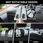 2PCS Leather Car Seat Hooks for Headrest, Vehicle Hanger Storage Organizer Universal for Handbag Purse, Car Accessories Gift (White-Black)