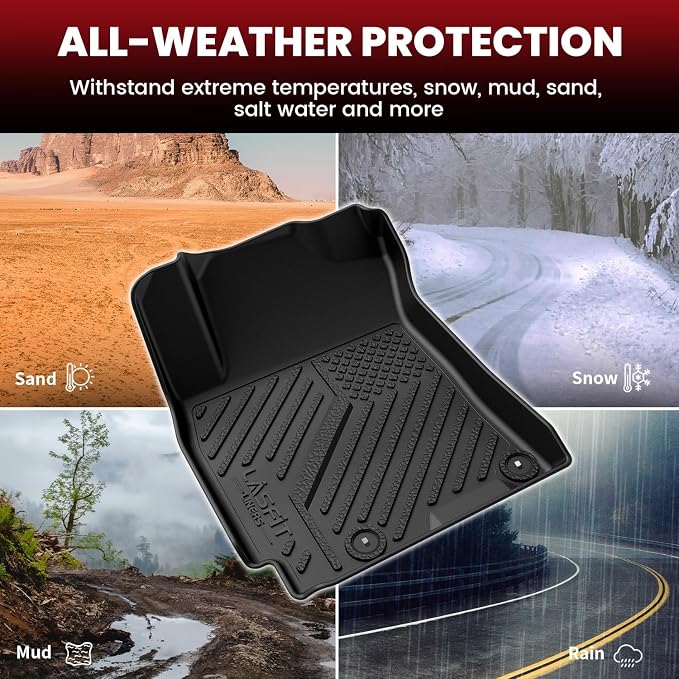 Floor Mats & Cargo Mat for Kia Forte 2024 2023 2022 2021 2020 2019, All Weather TPE Custom Fit Floor Liners for KIA Forte 2019-2024 1st & 2nd Row Car Mats & Trunk Mat Full Set, Black