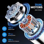 20V Car Vacuum & Air Inflator, Dual Function High Power Handheld Cordless Vacuum with 18000pa Suction Power for Car Cleaning, Household Dust Removal, Inflation