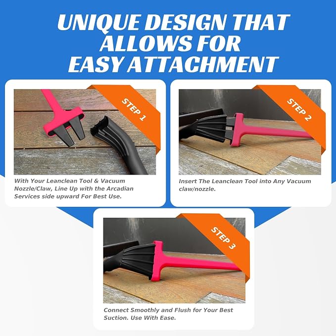 Vacuum Detail Attachment Tool | All-in-One Deepcleaning Crevice Cleaner/ Ice Scraper | The Best Car Accessories & Essentials | Wet & Dry Car Detailing Kit | Truck, Auto, & RV Cleaning Supplies (Red)