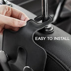 Car Headrest Hook, Bags Hanger for Car, Leatehr Car Double Hooks for Purses and Bags, Car Hanger Storage Holder for Handbag Coat Umbrella, Car Inside Accessories