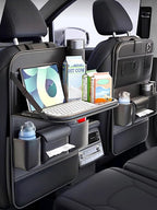 Car Backseat Organizer with Tray – Back of Car Seat Organizer & Storage Caddy, Sturdy Back Seat Organizer with Touch Screen for Tablet, Snacks, Drinks, Tissues... | Waterproof, Universal Fit | 1 Pack