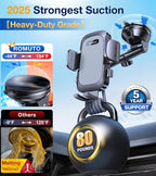 Phone Holders for Your Car Phone Holder Mount【Super Suction】Cell Phone Holder for Car Accessories for Women Men【360° Adjustable】Suction Phone Mount for Car, Shower, Mirror, Window for iPhone Samsung