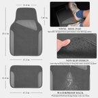 Microfiber Leather Steering Wheel Cover and Waterproof Car Floor Mats,Universal Car Combo Fit for 95% Sedan,SUV,Cars,14.5-15inch Anti-Slip Safety Comfortable Faux Leather Design(Solid Gray)