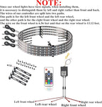 RGB Wheel Lights, Double-Sided Glow Ring Light Hub Kits for Cars Truck SUV | 12V DC, 4PCS, 17inch, Waterproof, Underglow Accessories Controlled by Remote and APP, with Turn & Braking Signal, Music Sync