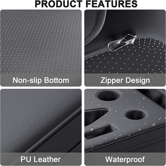 2026 Upgraded Car Cup Holder, 8 in 1 Back Seat Cup Holder for Car, PU Leather Backseat Organizer Car Cupholder Expander Tray for Trucks SUVs RVs Center Console Couch, Holds Drinks Food Phone