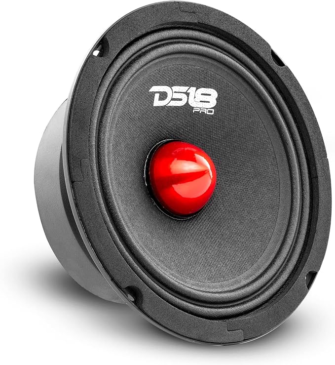 PRO-GM8.4B Loudspeaker - 8", Midrange, Red Aluminum Bullet, 580W Max, 4 Ohms,1.5" Kapton VC, Premium Quality Audio Door Speakers for Car or Truck Stereo Sound System (1 Speaker)
