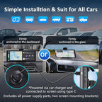 Apple carplay & Android Auto,Wireless Double din 10.26 inch Dash Cam with Front Camera and Backup Camera.GPS Navigation,Mirror Link/Voice Control/Bluetooth for Car RV Pickup Bus Trailer.etc