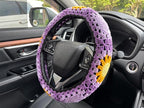 Handmade Crochet Sun Moon Car Steering Wheel Covers Universal 14-15 inch,Cute Steering Wheel Cover,Car Accessories (B:Wheel Covers)