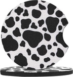 4 Pack Car Coasters, 2.75inch Cow Print Car Cup Holder Coasters for Cars, Neoprene Cup Pad Mat for Cup Holders for Women