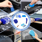 37PCS Car Detailing Kit Auto Cleaning Tools Wash Set with Storage Carry Bag Home Use for Interior Exterior Deep Clean Car Care Windshield Dashboard Seat Air Vents Wheels Tires, Blue