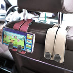 Amelity Car Headrest Hooks, Purse Hook for Vehicle 4 Pack Beige | Universal Car Interior Accessories for Women, Available in 2/4 Pack, Storage Hanger Holds Purses, Backpacks, Grocery Bags