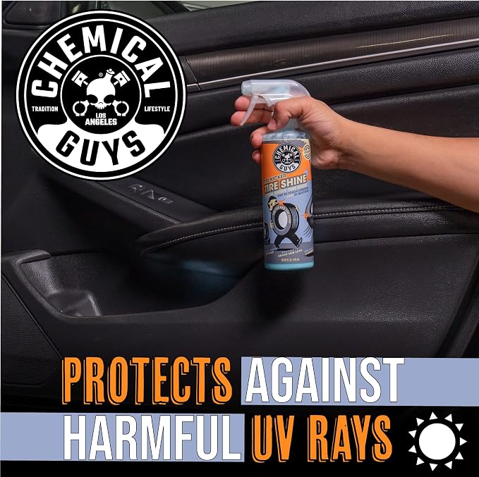 Tire Kicker Sprayable Extra Glossy Tire Shine Spray, Dry-to-Touch Dressing - Restores Wet Look to Rubber, Vinyl, and Plastic, Safe for Cars, Trucks, Motorcycles, RVs, and More - 128 oz