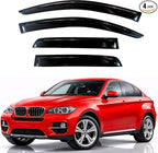 KPY Rain Guards Fit for 2008-2014 BMW X6, Out-Channel Window Visors Vent Wind Deflectors 4PC, Car Accessories for 08-14 BMW X6