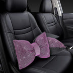2 PCS Bling Car Pillows,Rhinestones Bowknot Car Headrest Pillow,Car Neck Pillow for Driver Relax Necksupport,Sleeping Travel Support Neck Pillow,Shiny Diamond Interior Accessories for Women,Pink