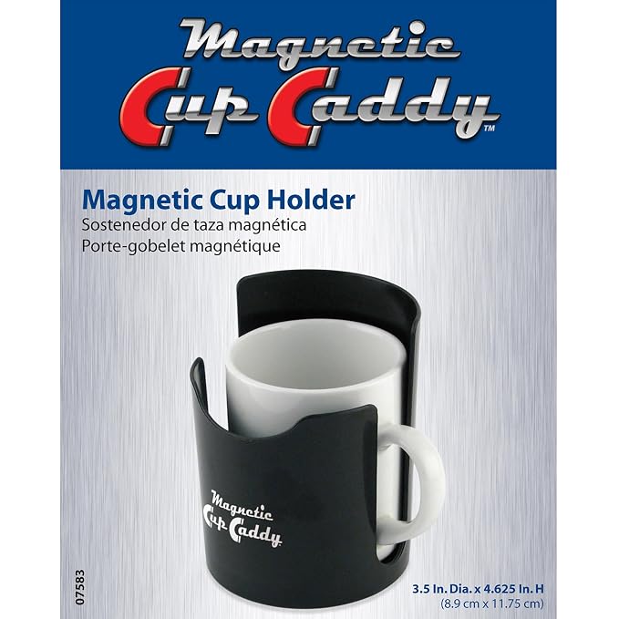 Magnetic Cup Holder - Caddy for Bottles, Glasses, and Cans - Fits on Fridge, Lawnmower, Forklift, Cart, or Ladder - Heavy-Duty Magnet, (Pack of 6)